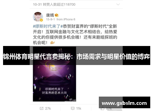 锦州体育明星代言费揭秘：市场需求与明星价值的博弈